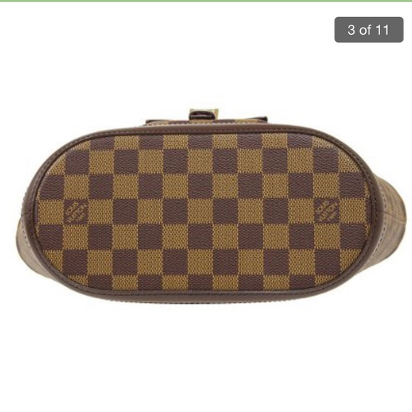 LOUIS VUITTON MANOSQUE PM HAND TOTE BAG BA1014 PURSE DAMIER EBENE N51121 - Picture 5 of 13